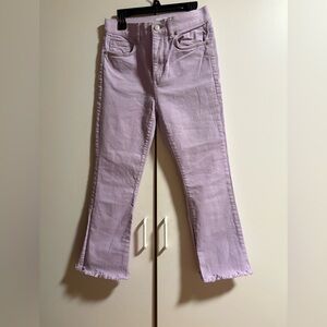LOFT Lilac Cropped Jeans with Frayed Hem size 26/2